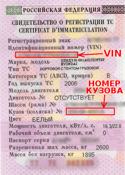 VIN и номер кузова